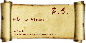 Pótz Vince névjegykártya