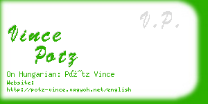 vince potz business card